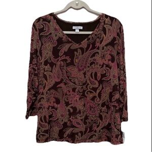 NWT Croft & Borrow Retro Y2K Paisley Blouse Vintage Size XL Artsy Grandmacore